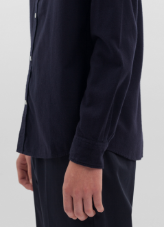 Anton Organic Flannel Shirt Dark Navy Norse Projects