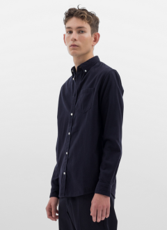 Anton Organic Flannel Shirt Dark Navy Norse Projects