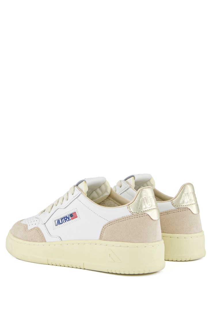 Basket Medalist Low Leather / Suede White / Gold Autry