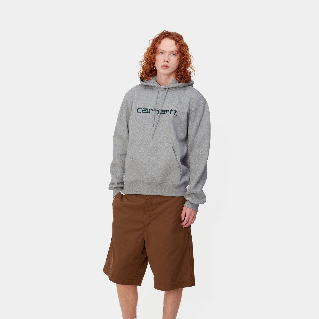 Hooded Carhartt Sweat Grey Heather / Chervil Carhartt WIP