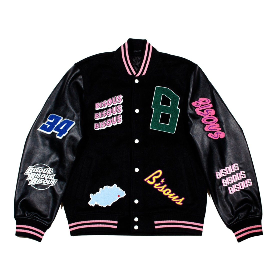 Varsity Jacket Black Bisous Skateboards