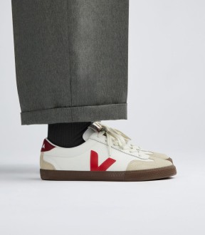 Volley Leather White Pekin Bark Veja