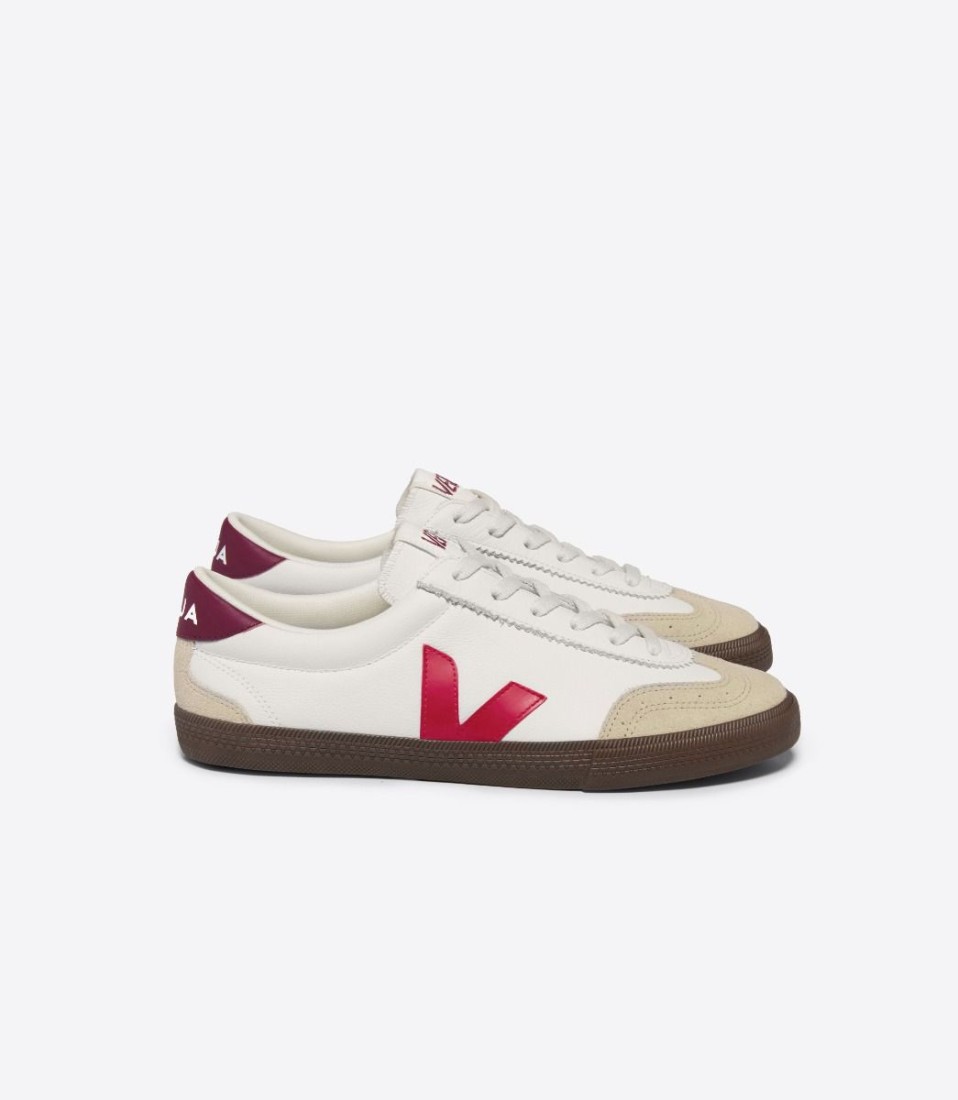 Volley Leather White Pekin Bark Veja