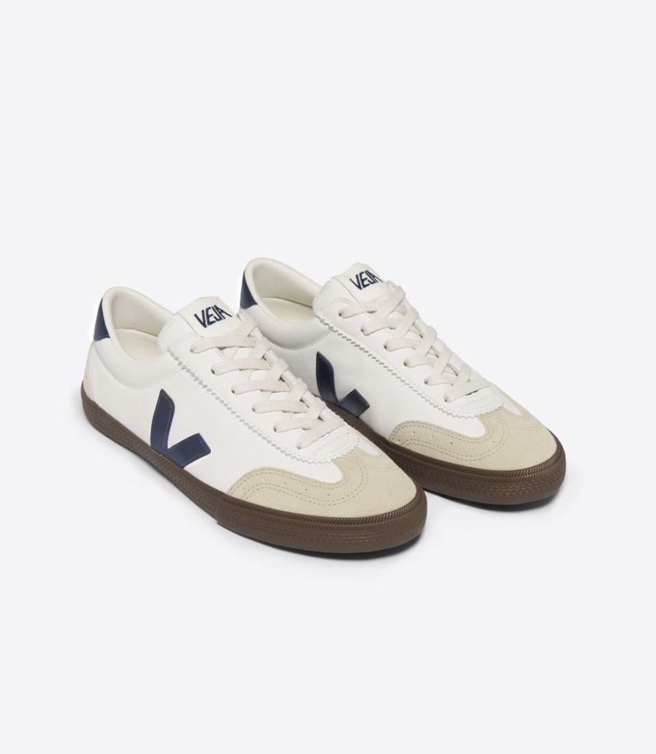 Volley Leather White Nautico Bark Veja