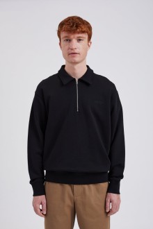 Ketel Relaxed Organic NORSE Logo Half Zip Black Norse Projects