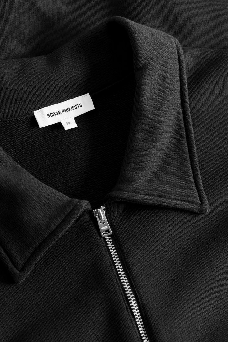 Ketel Relaxed Organic NORSE Logo Half Zip Black Norse Projects