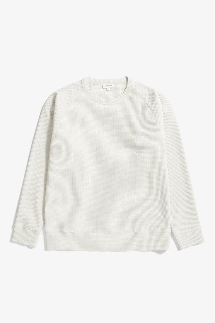 Kristian Relaxed Tech Waffle Sweater Lucid White Norse Projects