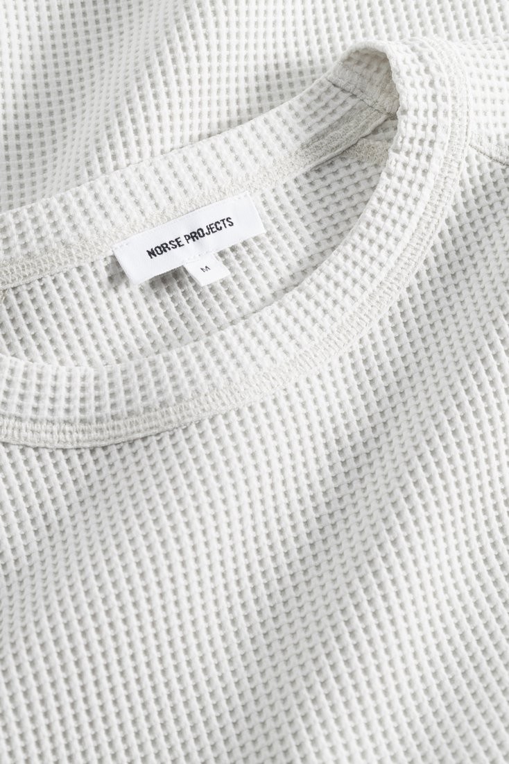 Kristian Relaxed Tech Waffle Sweater Lucid White Norse Projects