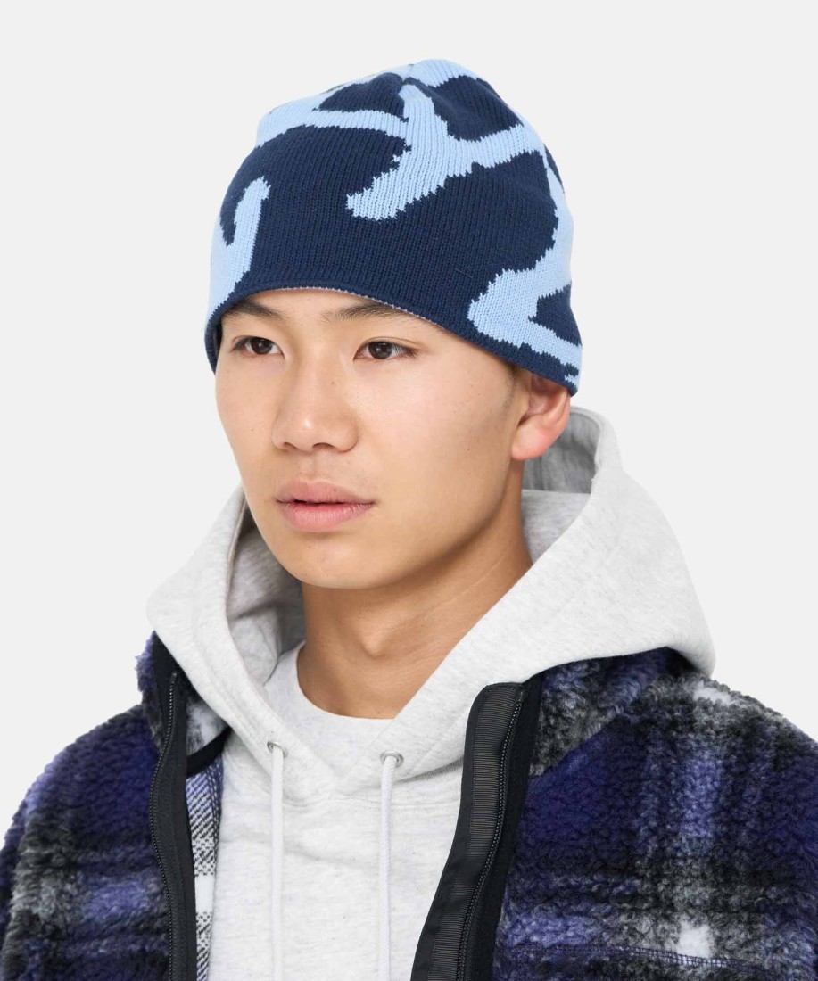 Burly Running Man Beanie Splatter Blue Gramicci