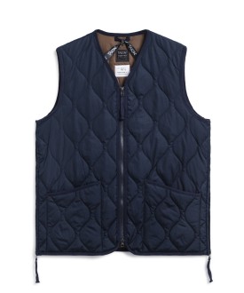 UNISEX Military Zip V Neck Down Vest Dark Navy Taion