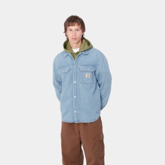 Harvey Shirt Jac Blue Dark Bleached Carhartt WIP