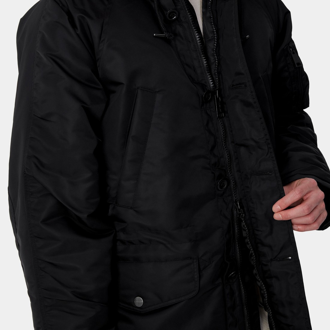 Hooded Olten Parka Black Carhartt WIP