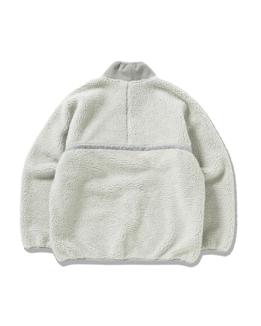 Gramicci x And Wander JQ Tape Fleece Jacket Light Gray Gramicci