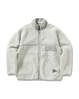 Gramicci x And Wander JQ Tape Fleece Jacket Light Gray Gramicci