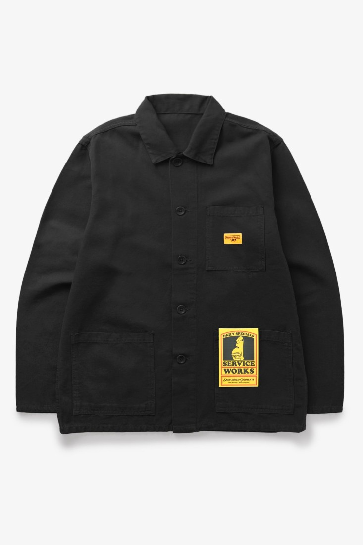 Canvas Coverall Jacket Black Service Works