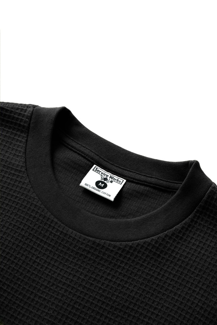 Waffle Pocket Tee Black Service Works