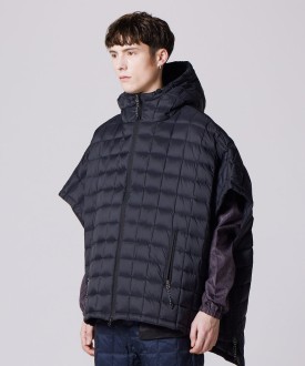 Mountain Open Front Poncho Black Taion