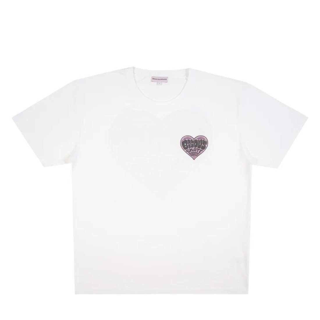 T-Shirt Unisex Heart White Bisous Skateboards