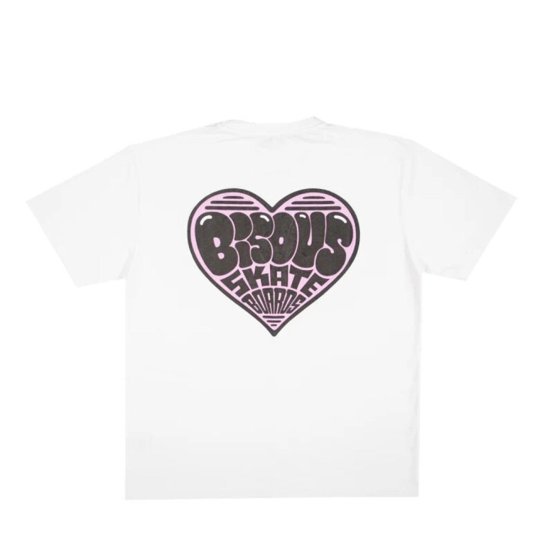 T-Shirt Unisex Heart White Bisous Skateboards