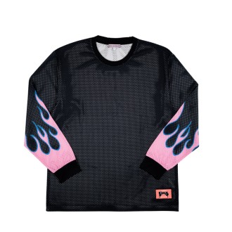 T-Shirt Unisex Moto Flame LS Black Bisous Skateboards